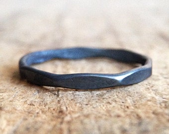Black Marquis Ring. Thumb rings for women. Black Silver, Black Sterling Silver, Black Diamond Ring, Bohemian Jewelry, SEMI PERMANENT FINISH