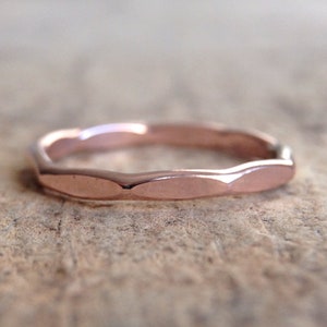 Faceted Ring, 14K Rose Gold Ring, Marquis Ring, Pink Gold Ring, Diamond Ring, Marquise Jewelry