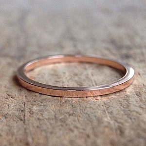 Rose Gold Wedding Band, Rose Gold Ring, Wedding Rings For Women, Square Ring, Pink Gold Filled Ring, Stacking Rings. Thumb rings for women.