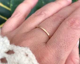 Gold Rings For Women, Dainty Gold Ring, Square Ring, Gold Filled Ring, Thin Gold Ring, Wedding Ring, Minimalist Ring, Stacking Rings