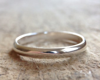 Traditional Silver Wedding Band, Minimalist Ring, Half Round Silver Ring, Sterling Ring Band, Silver Band, Stacking Rings