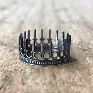 Steampunk Ring, Medieval Ring, Gothic Ring, Boho Crown, Statement Ring, Antique Sterling Silver, 925, Stacking Rings