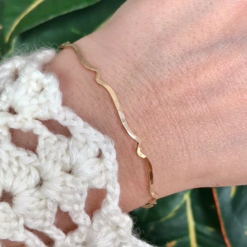 14k Gold Filled Bangle Bracelet, Gold Bracelet, Gold Bangle, Stackable Bangle Gift for Daughter, Minimalist Bracelet, Minimalist Jewelry image 1