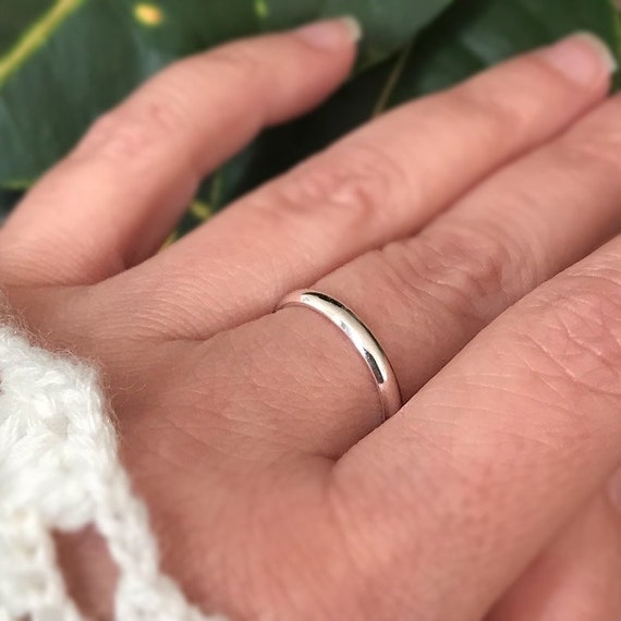 Ancienne Bague Jonc En Argent Massif 925 - Anneau Créateur Vintage