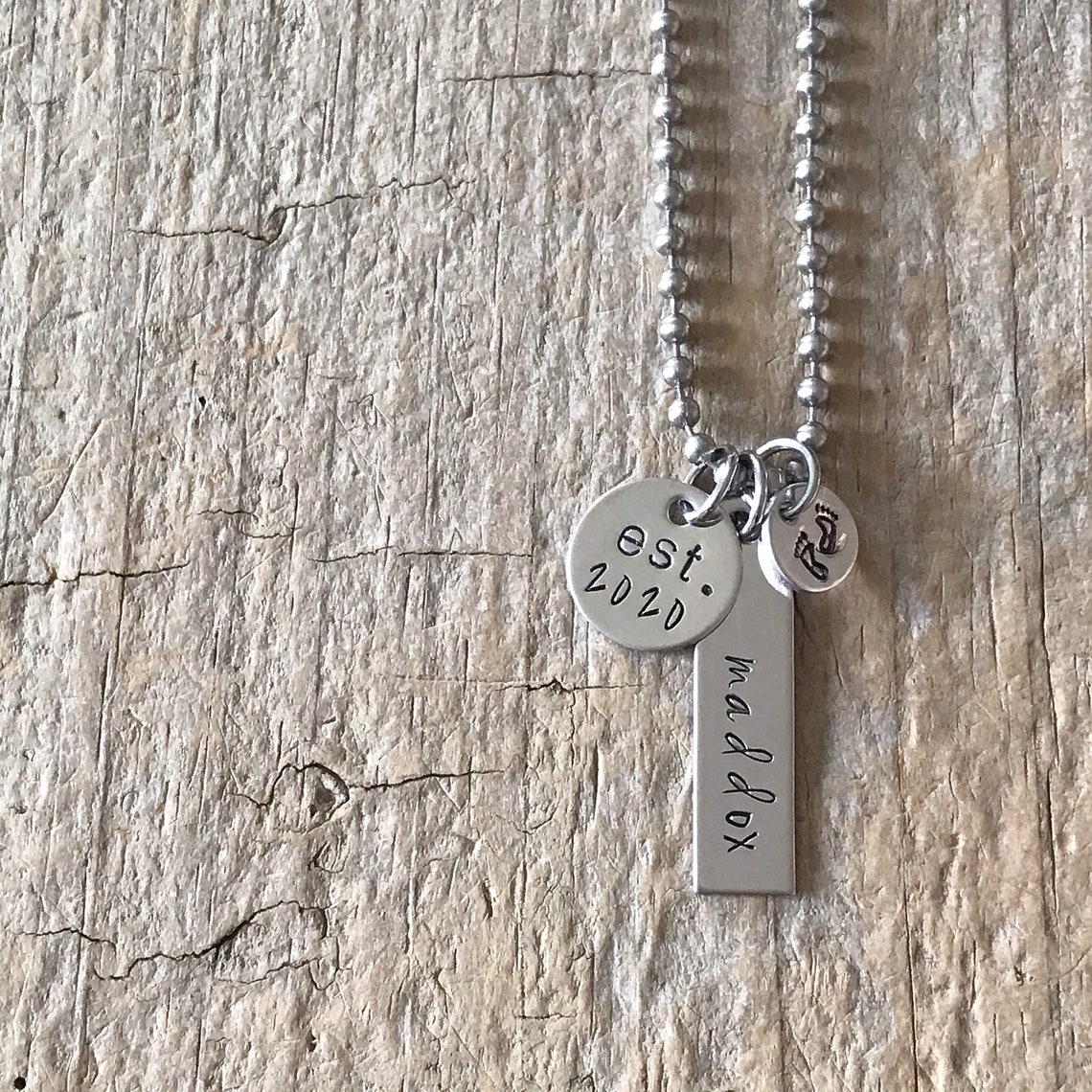 Personalized Baby Name Necklace in Stainless Steel for New Dad Etsy