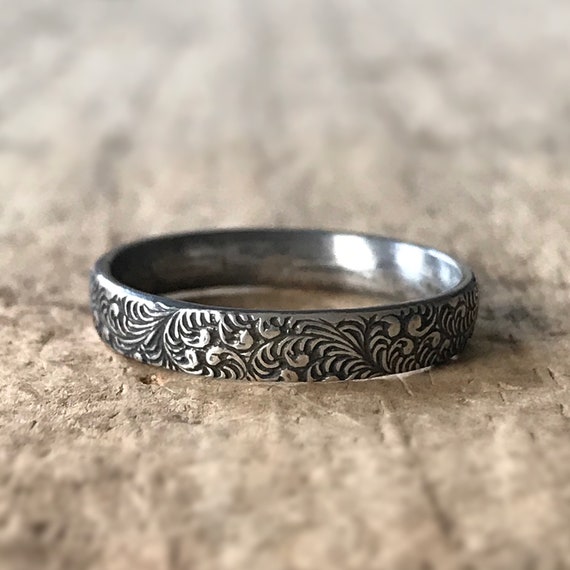 Antique Silver Ring Minimalist Ring Paisley Ring Floral | Etsy Canada