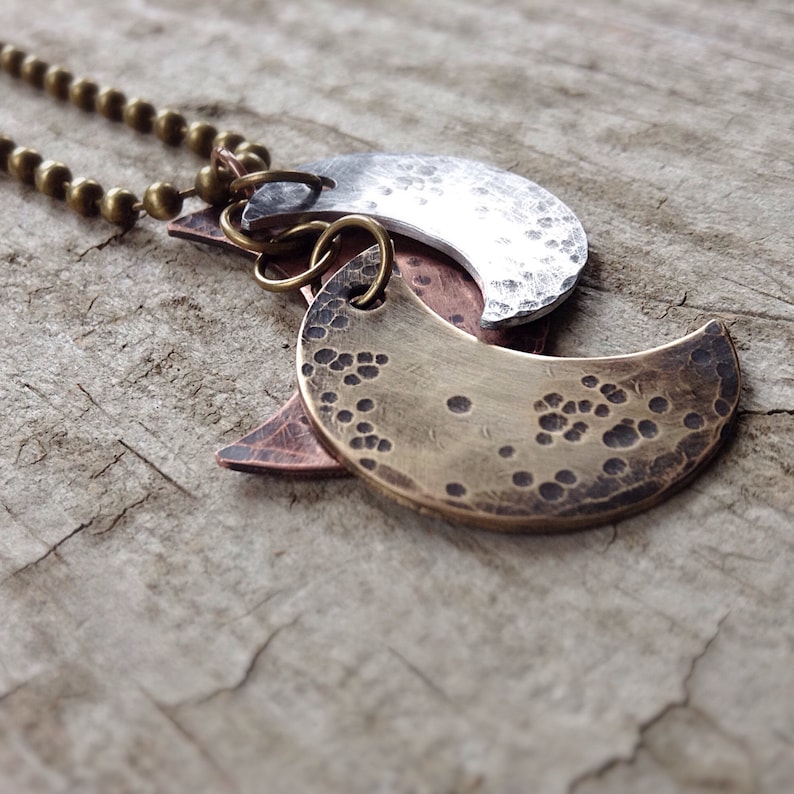 Men's Moon Necklace Moon Phase Necklace Charm Necklace Etsy