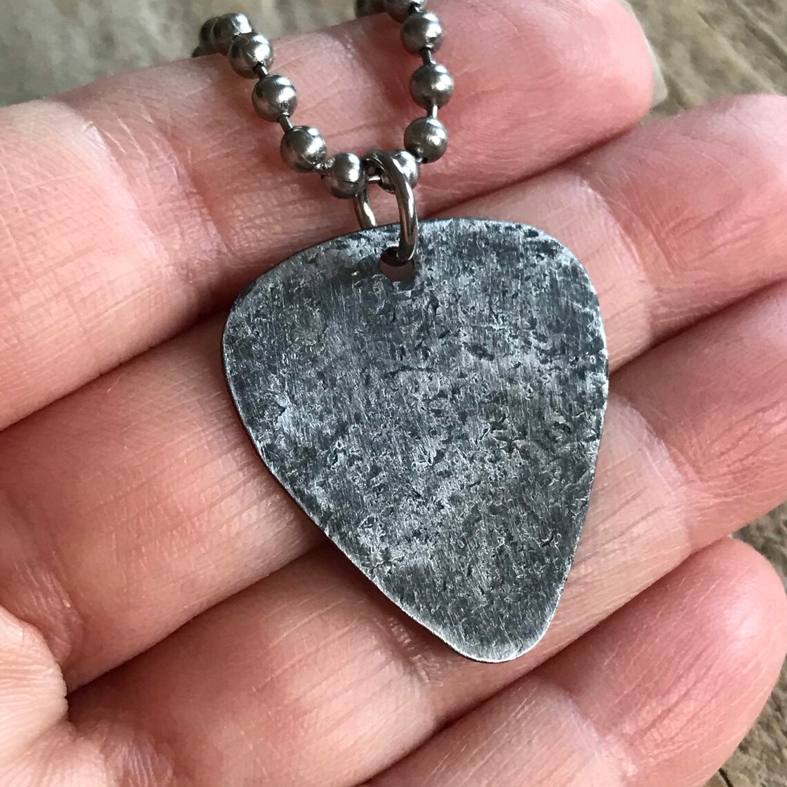 Textured Plectrum Guitar Pick Necklace Electric Guitar Etsy