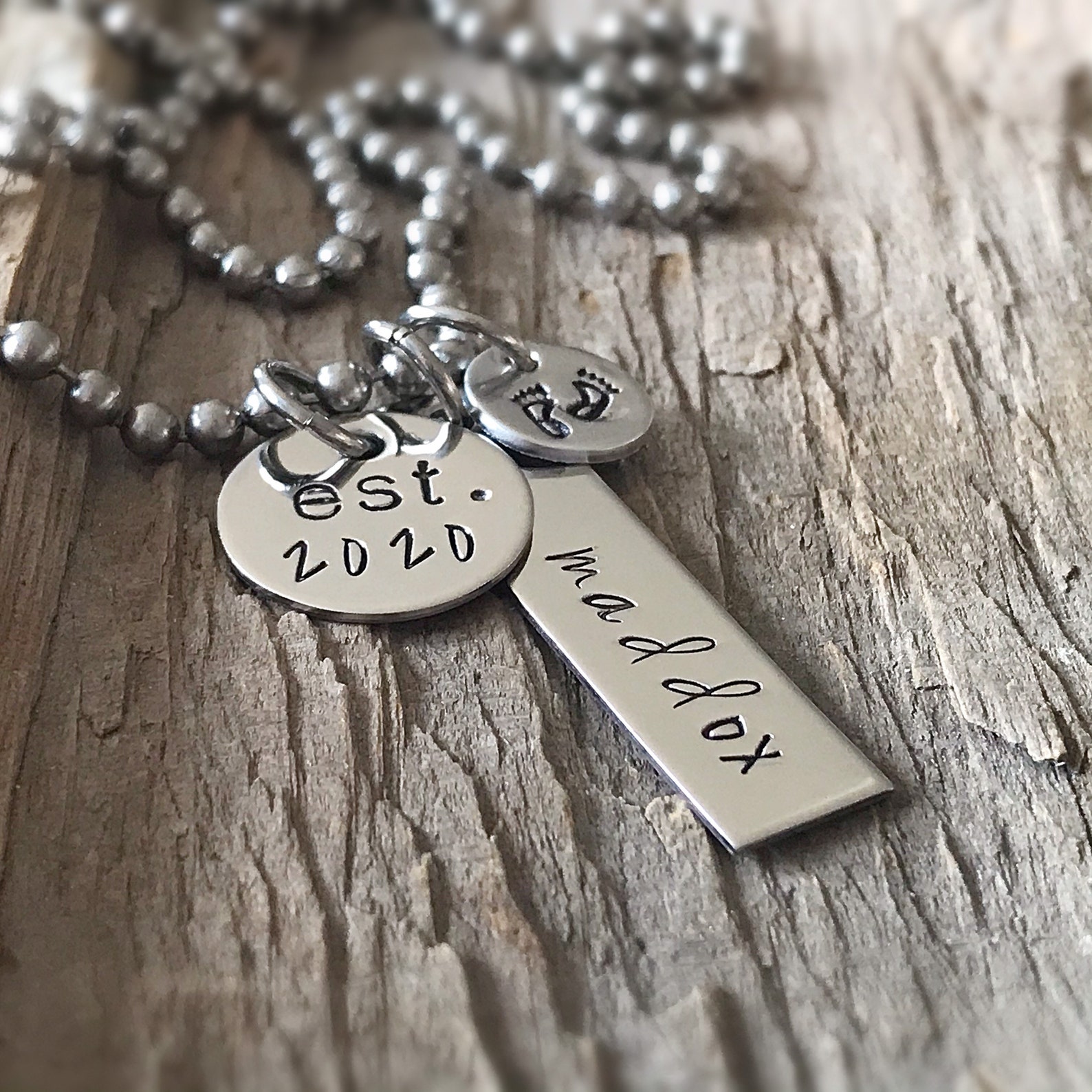 Personalized Baby Name Necklace in Stainless Steel for New Dad Etsy