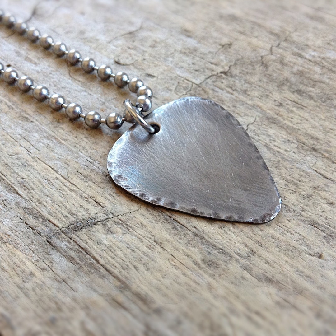 Guitar Pick Necklace, Stainless Steel Jewelry, Electric Guitar, Musician Necklace, Personalized Gifts, Boho Necklace, Bohemian Jewelry