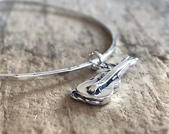 Guitar Bracelet, Musician Gift For Guitarist, Personalized Gifts, Festival 925 Sterling Silver, Minimalist Bracelet, Minimalist Jewelry