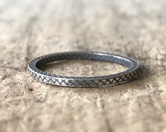 Thumb Rings For Women, Sterling Silver Ring, Sister Gift, Stacking Rings, Geometric Ring, BFF, Minimalist Jewelry. Oxidized silver ring.