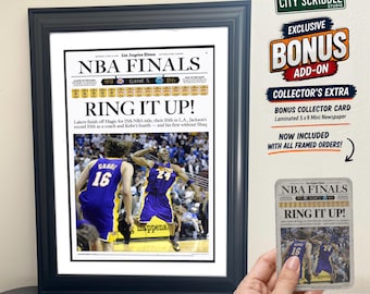 2009 Los Angeles Lakers Championship Newspaper Print | Framed Sports Memorabilia