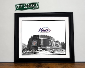 Knicks Madison Square Garden Stadium Vintage Framed Print