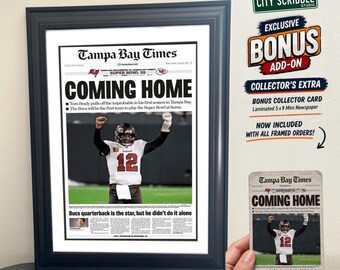 2020 Tampa Bay Buccaneers Super Bowl Framed Newspaper Print | Tom Brady