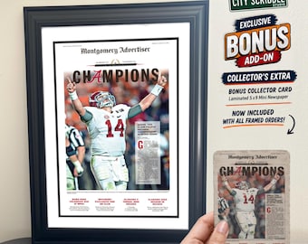 Alabama Crimson Tide 2015 Football Championship Newspaper Print | Framed Sports Memorabilia