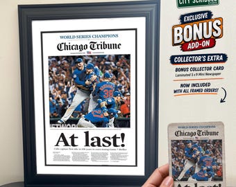 Chicago Cubs 2016 World Series Championship At Last Newspaper Print |