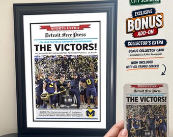 Michigan Wolverines 2023 Football Championship Newspaper Print | Framed Sports Memorabilia