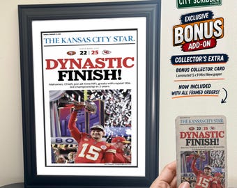 Kansas City Chiefs 2023 Football Championship Newspaper Print | Framed Sports Memorabilia