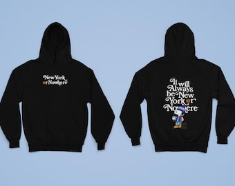 Sudadera con capucha Peanuts Knicks / Sudadera con capucha New York Or Nowhere / Sudadera estilo streetwear de Nueva York / Regalo para fans de los Knicks / Sudadera con capucha de Nueva York