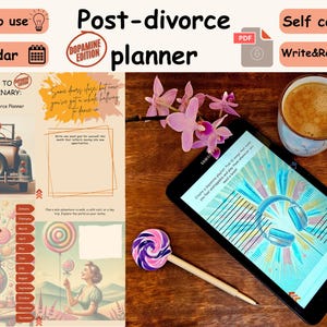 Post-Divorce Healing Planner (Dopamine Edition): Månatlig digital Goodnotes-planerare Healing&Growth, Bright Dopamine Self-Care, iPad+Android