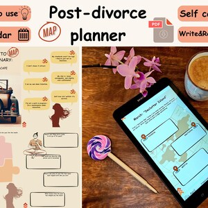 Post-Divorce Healing Map Planner (Map Edition): Månatlig digital Goodnotes-planerare för läkning och tillväxt, kartlagd egenvård, iPad + Android