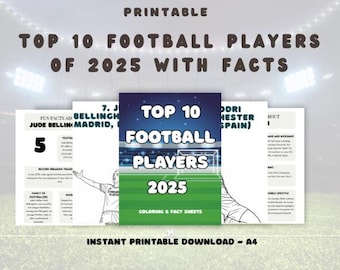2025 Football Stars Coloring Book: Soccer Player Facts (PDF Pattern)