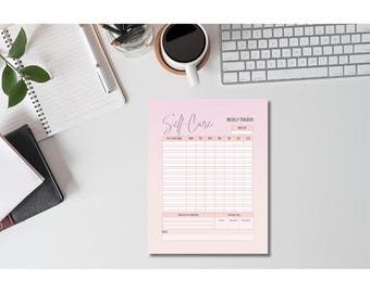 Self-Care Weekly Tracker | Printable Wellness Planner | Mental Health Digital Checklist | For Busy Women and Moms | PDF