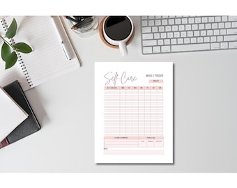Self-Care Weekly Tracker | Printable Wellness Planner | Mental Health Digital Checklist | For Busy Women and Moms | PDF