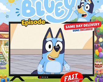 Bluey Birthday Video Message Personalized, Custom Kids Video Gift, Animated Birthday Surprise, Digital Party Video for Children