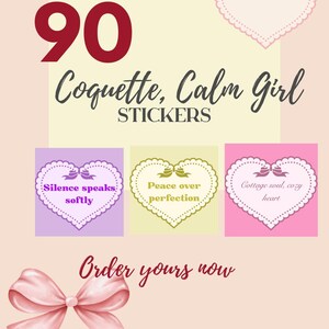 Cottagecore Quote Digital Stickers – Aesthetic Soft Girl Printable Stickers for Journals, Planners, iPad, Digital Scrapbooking