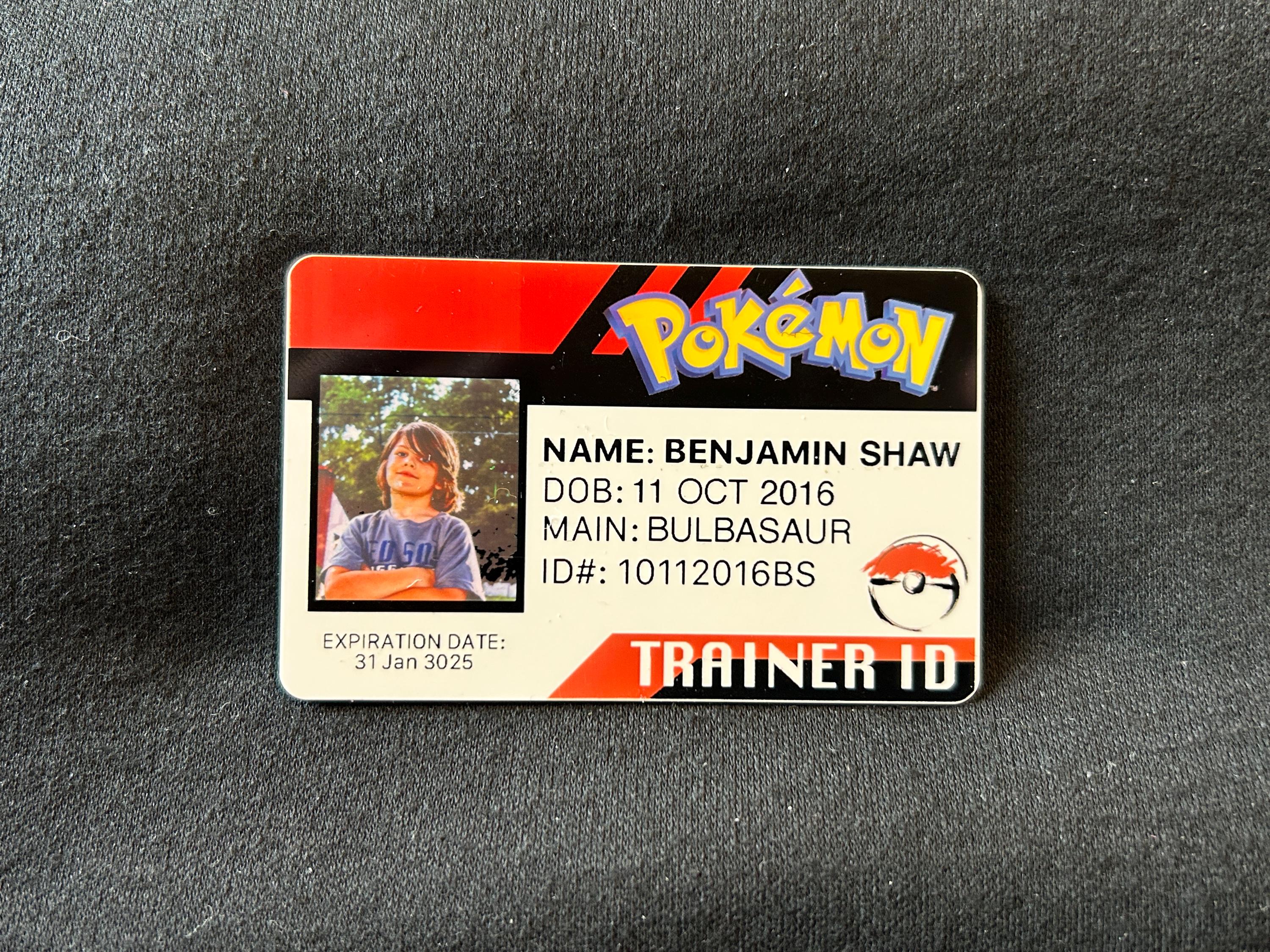 Custom Pokemon Trainer ID Card - Personalized Cosplay Gift - Etsy