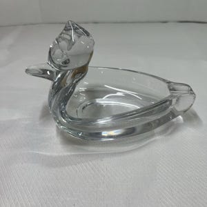 DUNCAN & MILLER  Pall Mall Glass Duck Ashtray Candy Dish Trinket Holder Clear