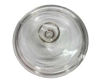 Tapa de vidrio transparente Pyrex A-7-C, perilla redonda con diseño de rayos de sol, repuesto estilo vintage.