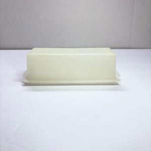 Vintage Tupperware Butter Dish 636-2 Bottom Sheer White 697-2 Top Rectangular