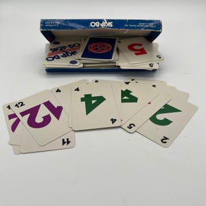 Jogo de cartas Skip-Bo vintage de 1982, diversão familiar da International Games completa