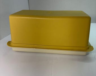 Vintage Tupperware Harvest Gold Brooddoos Crème Deksel Keuken Opberger