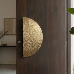 Handcrafted Solid Brass Door Handle Moroccan Geometric Circle Design