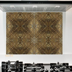 Handcrafted Solid Brass Tile, Geometric Lattice Design.