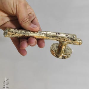 Maniglie per porte a forma di ramo in ottone massiccio realizzate a mano / Set di 2 design a ramo organico