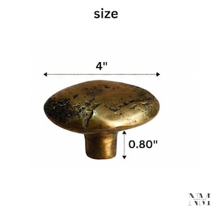 Conjunto de 2 puxadores de armário de latão maciço com design texturizado orgânico imagem 12