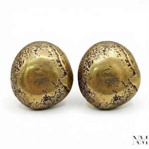 Conjunto de 2 puxadores de armário de latão maciço com design texturizado orgânico imagem 8