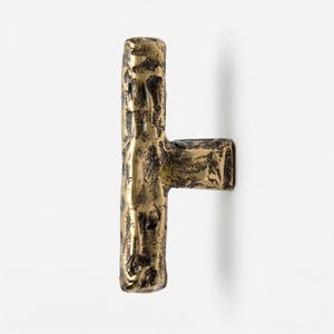 Zestaw 2 uchwytów do szafek z mosiądzu antycznego | Okucia meblowe o fakturze organicznej