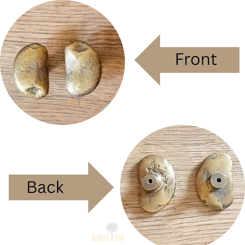 solid brass knobs, each featuring a beautifully unique organic texture. These knobs boast an artisanal, sculptural design that brings a touch of character and charm to modern kitchens, custom furniture, and stylish cabinetry. Crafted from high-quality solid brass, they’re not just built to last; they also add a luxurious feel with their natural golden patina.

brass door handle,
handcrafted handle,
cabinet pull,
solid brass knob,
decorative handle,
antique hardware,
cabinet handle,