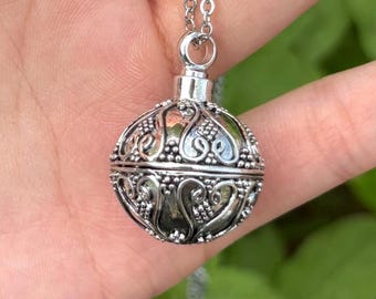 Cremation Urn Necklace for Loved Ones Ashes, Globe Cremation Urn