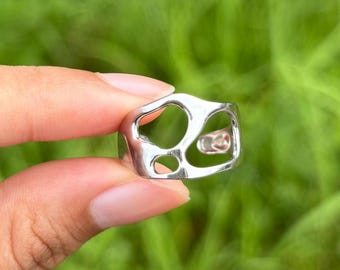 Chunky Adjustable Silver Ring
