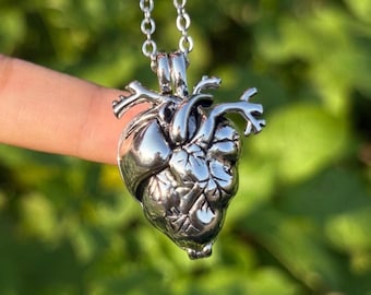Memorial Jewelry, Heart Cremation Urn Necklace, Human Heart Charm for Keepsake
