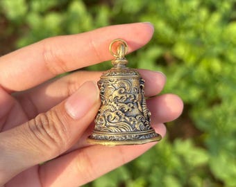 Dragon Bell in Brass, Vintage Brass Bell, Dragon Charm for Protection