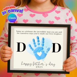 Father&#39;s Day Handprint Printable, DIY Craft Gift for Dad, Gift for Dad, Father&#39;s Day Printable, Digital Download, Father&#39;s Day Craft