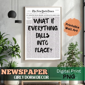Black Positive Quote Print Newspaper Girly Dorm Decor Apartment Aesthetic Print Bathroom Affirmation Art Preppy Black Wall Art Motivational.